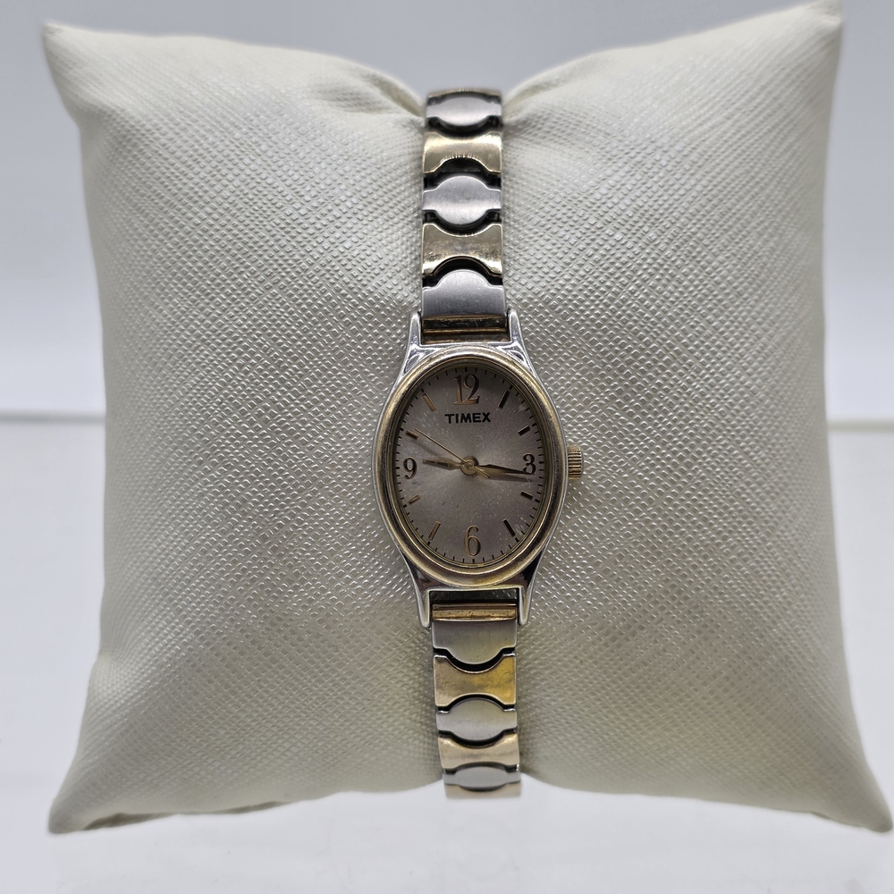 Timex Women’s Oval Watch Two-Tone Stainless Steel Bracelet Quartz CR1216